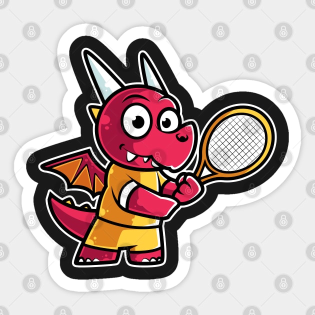 Dragon Tennis Player Funny Coach product Sticker by theodoros20